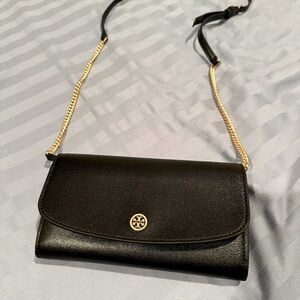 Tori Burch Robinson Leather Wallet on a Chain Brand New